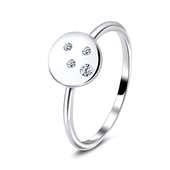 CZ Silver Ring Cricle Shape NSR-2811